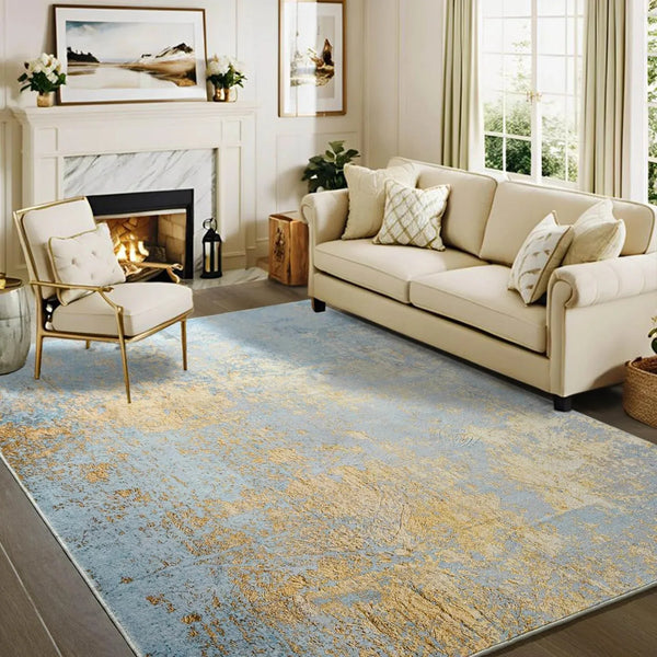 Faux Cashmere Printed Carpet Abstract Collection Soft Modern Rugs for Living Room Bedroom Home Decor