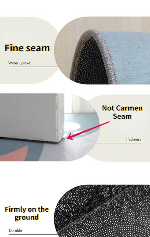 Leopard Print Round Carpet Decoration for Living Room Area Rugs Non-Slip Floor Mats