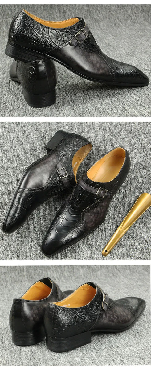 Men's Genuine Leather Loafers Comfortable Formal Shoes for Office Wedding Party