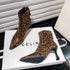 High Heels Ankle Boots Women Leopard Pointed Toe Fashion