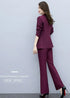 Elegant Women's Blazer and Wide Leg Trouser Suit Set - Classy Two Piece Outfit with Flare Pants for Office and Formal Occasions