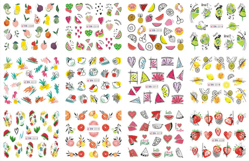 12 Floral Patterns Summer Nail Water Decals - Daffodils, Lilies, and Tulips for Stunning Nail Art Transfers and DIY Manicure Accessories