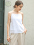 White Linen Sleeveless Tank Top for Women - Casual Summer Streetwear
