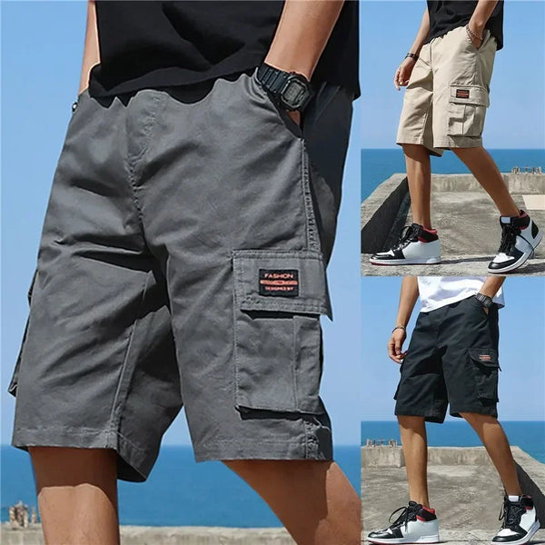 Men Trend Cargo Shorts Men's Letter Print Pocket Shorts Fashion Casual Summer Wear