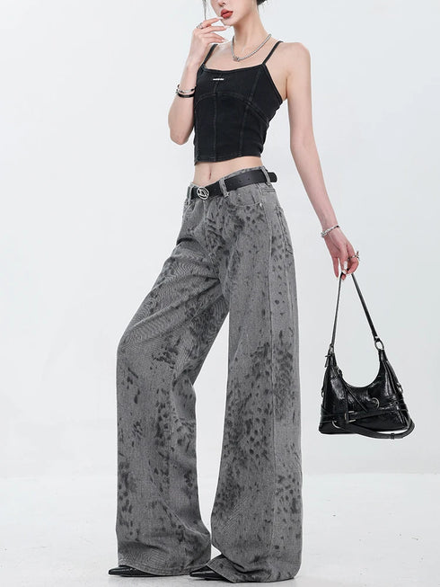 Casual Wide Leg Denim Pants for Women - Retro Streetwear High Waisted Baggy Jeans for Effortless Fall Outfits and Stylish Jean Outfits