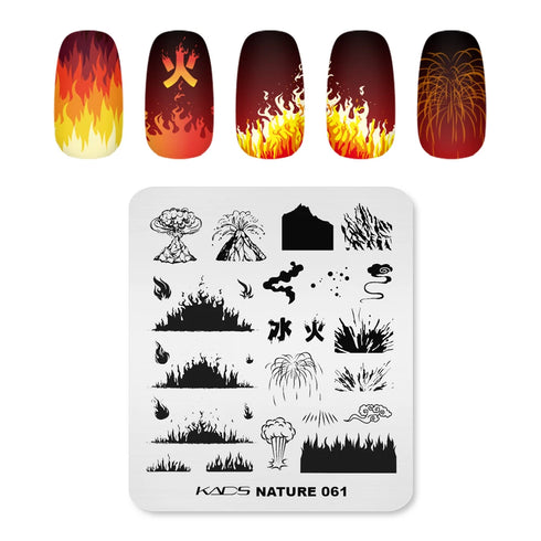 Nature-Inspired Nail Art Stamping Plate - Stainless Steel DIY Manicure Tool with Leaf and Umbrella Patterns for Stunning Nail Designs