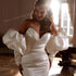 Modern Wedding Dresses Mermaid Off Shoulder Satin Bridal Gowns Long Sleeve Backless Luxury