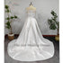 Modern Wedding Dresses Boat Neck Half Sleeves Bridal Gowns Lace Appliques A-Line Court-Train
