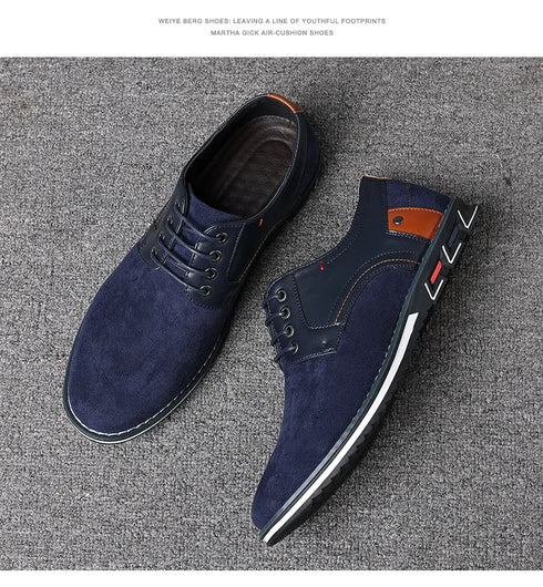 Stylish Men's Formal Oxfords Shoes - Comfortable Suede Leather Sneakers for Office & Career, Sizes 39-48
