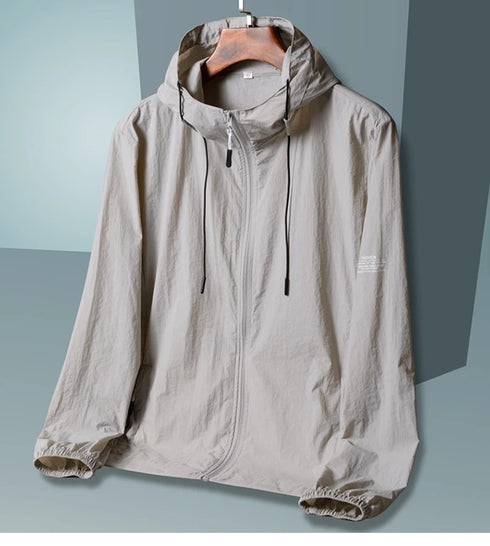 Summer Hooded Windbreaker Jacket for Men and Women - Quick Dry Sun Protection Clothing for Fishing and Hunting, Casual Outdoor Outerwear with Pockets