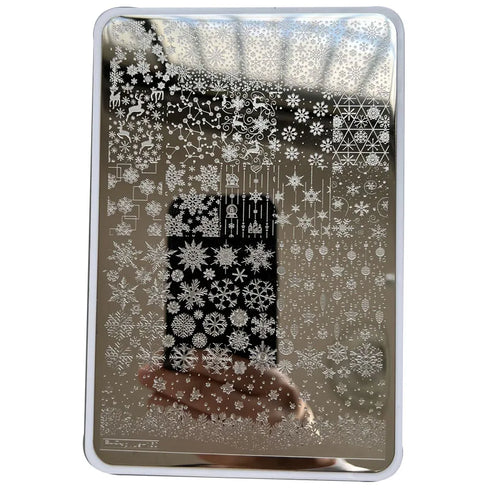 Festive Nail Art Stamping Plates with Christmas Designs - Perfect for Holiday Manicures and Creative Nail Templates