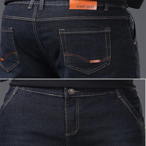Plus Size Mens Jeans Loose Denim Straight Leg Stretch Casual Trousers