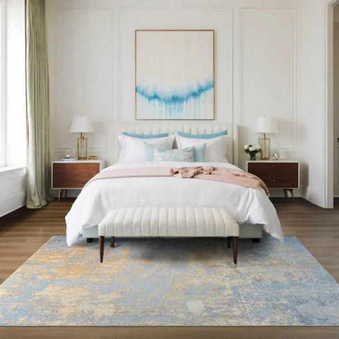 Faux Cashmere Printed Carpet Abstract Collection Soft Modern Rugs for Living Room and Bedroom Home Decor