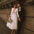 Elegant A-Line Short Plus Size Wedding Dress Satin Tulle Bridal Party Dress