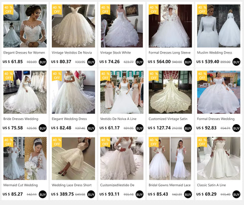 Formal Dresses Long Sleeve Wedding Dress Bride Gown Fairy