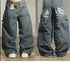 Baggy Jeans Streetwear Harajuku High Waist Multi Pocket Washed Denim Jeans For Men And Women