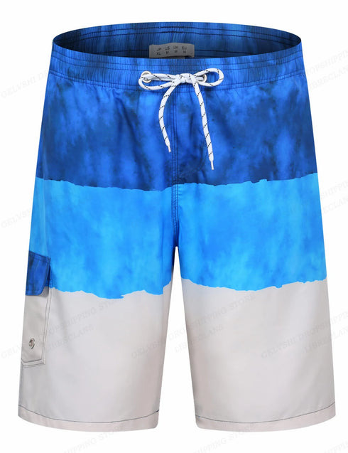 Striped Beach Shorts Men Fashion Swimwear Board Shorts Trunk