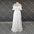 Customized Illusion Tulle Off Shoulder Lace Wedding Gowns A Line Long Sleeves Ruched Satin Bridal Dress