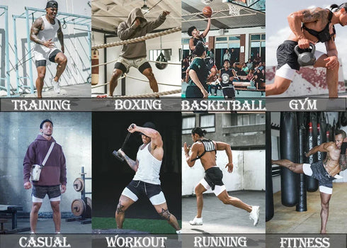 Men's Gym Shorts Camo 2 in 1 Performance Fitness Shorts Summer