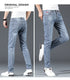 Slim Gray Blue Skinny Jeans for Men - Casual Denim Trousers