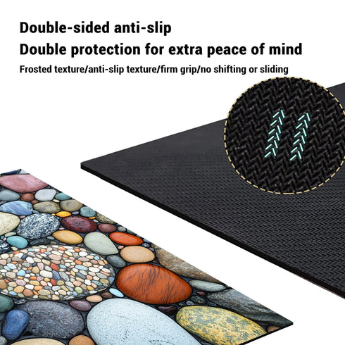 Stone Design Diatomite Bath Mat Non Slip Absorbent Quick Dry Shower Foot Mat
