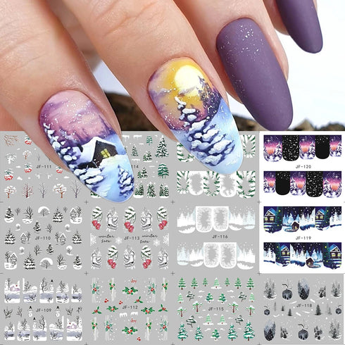 Animal Print Water Nail Decals - Cow and Leopard Designs for Stunning Winter Manicure - 12 Unique Patterns for Creative Nail Art