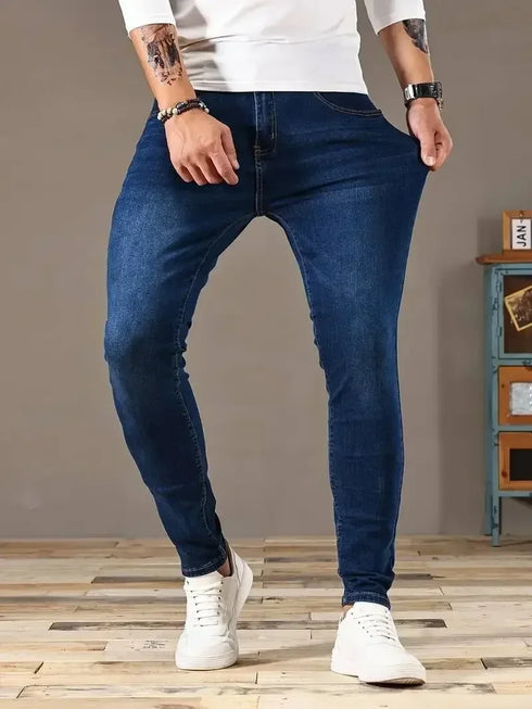 Mens Slim Fit Classic Skinny Jeans for Casual Street Style