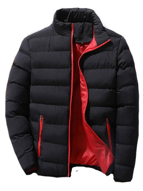 Thickened Autumn Winter Men's Casual Sports Cotton Cardigan with Stand Collar - Padded Outdoor Jacket for Warmth and Comfort