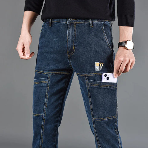 Men's Jeans Straight Cut Casual Fit With Fashion Print Jeans