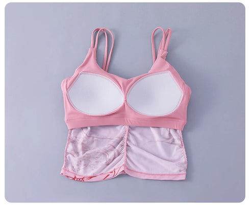 Yoga Bra Women’s Beauty Back Halter One-Piece Chest Pad Sports Crop Top