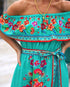 Elegant One-shoulder Short-sleeved Dress For Women Fashion Splicing Floral Print Dresses