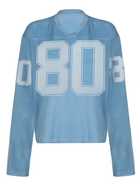 IAMSURE Sporty Activewear Number Printed T Shirt Casual Loose O-Neck Short Sleeve Tees Women 2024 Summer Fashion Streetwear Lady