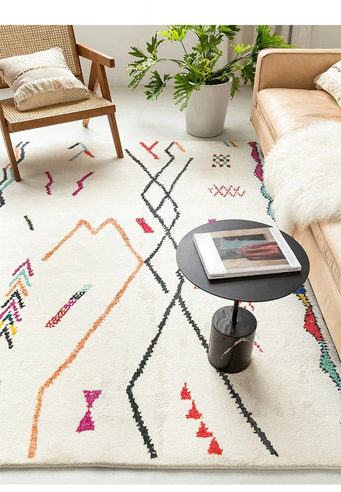 Ethnic Style Large Area Carpet for Living Room and Bedroom Plush Mat Home Decoration
