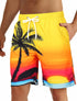 Men's Board Shorts Swim Shorts Drawstring 3D Coconut Tree Beach Shorts