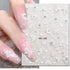 5D Embossed Nail Art Stickers - Semi-Transparent White Bowknots Adhesive Sliders for Creative Manicure Decorations and Nail Art Accessories