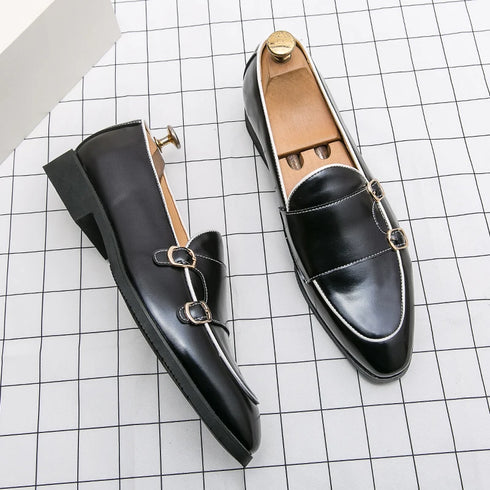 Elegant Men's Leather Loafers with Tassel Design - Comfortable Slip-On Moccasin Shoes for Formal Business and Casual Occasions, Available in Big Sizes 38-48