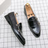 Elegant Men's Leather Loafers with Tassel Design - Comfortable Slip-On Moccasin Shoes for Formal Business and Casual Occasions, Available in Big Sizes 38-48