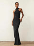 JULISSA MO Satin Sexy Hollow Out Maxi Dress for Elegant Parties