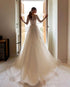 A-line Tulle Wedding Dress Long Sleeve V-neck Plus Size Lace