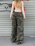 Women Y2K Camouflage Cargo Jeans Vintage High Waist Pants