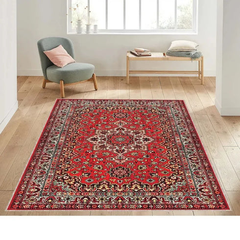 Retro Persian Carpet Abstract Ornament Rug for Living Room Bedroom Non Slip Floor Mat