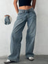 Baggy Boyfriend Jeans for Women Low Rise Straight Leg Streetwear Denim