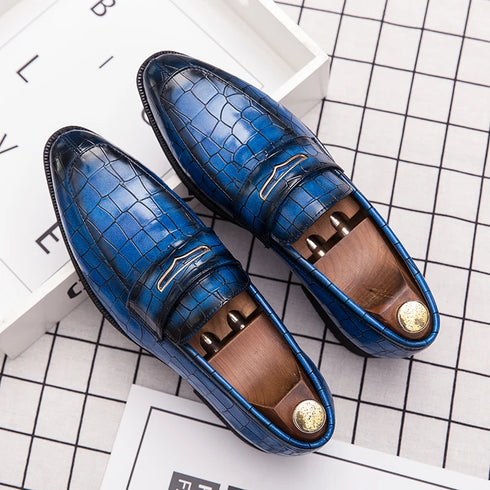 Stylish Italian Leather Penny Loafers for Men - Classic Dress Shoes for Weddings and Formal Events, Available in Big Sizes 38-48