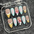 10pcs Artistic Press On Nails Featuring Elegant French Style with Hand Painted 3D Floral Designs - Perfect Summer Short Tips for Parties