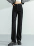 Vintage Y2K High Waist Straight Leg Denim Jeans for Women's Fall Outfits - Soft Cotton Elastic Full Length Streetwear Pants