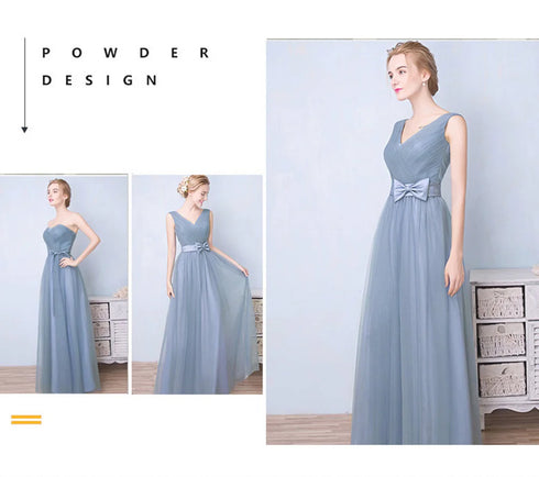 Elegant Sleeveless Tulle A-Line Bridesmaid Dress With Satin Belt And Lace Up Bow For Weddings