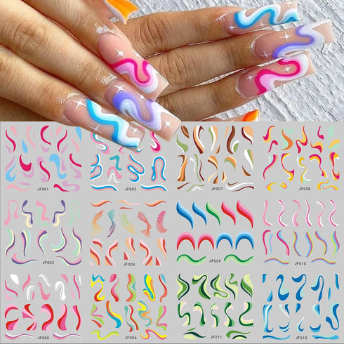 Animal Print Water Nail Decals - Cow and Leopard Designs for Stunning Winter Manicure - 12 Unique Patterns for Creative Nail Art