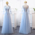 Prom Dress Elegant Floor-Length Tulle Gown With Appliques For Bridesmaid Dress Ideal For Banquet And Formal Event