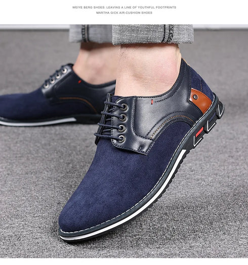 Stylish Men's Formal Oxfords Shoes - Comfortable Suede Leather Sneakers for Office & Career, Sizes 39-48