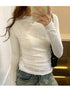 Slim Fit Long Sleeve O Neck T Shirt for Women Casual Streetwear Tops